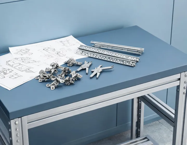 Hettich cabinet hardware engineering bench