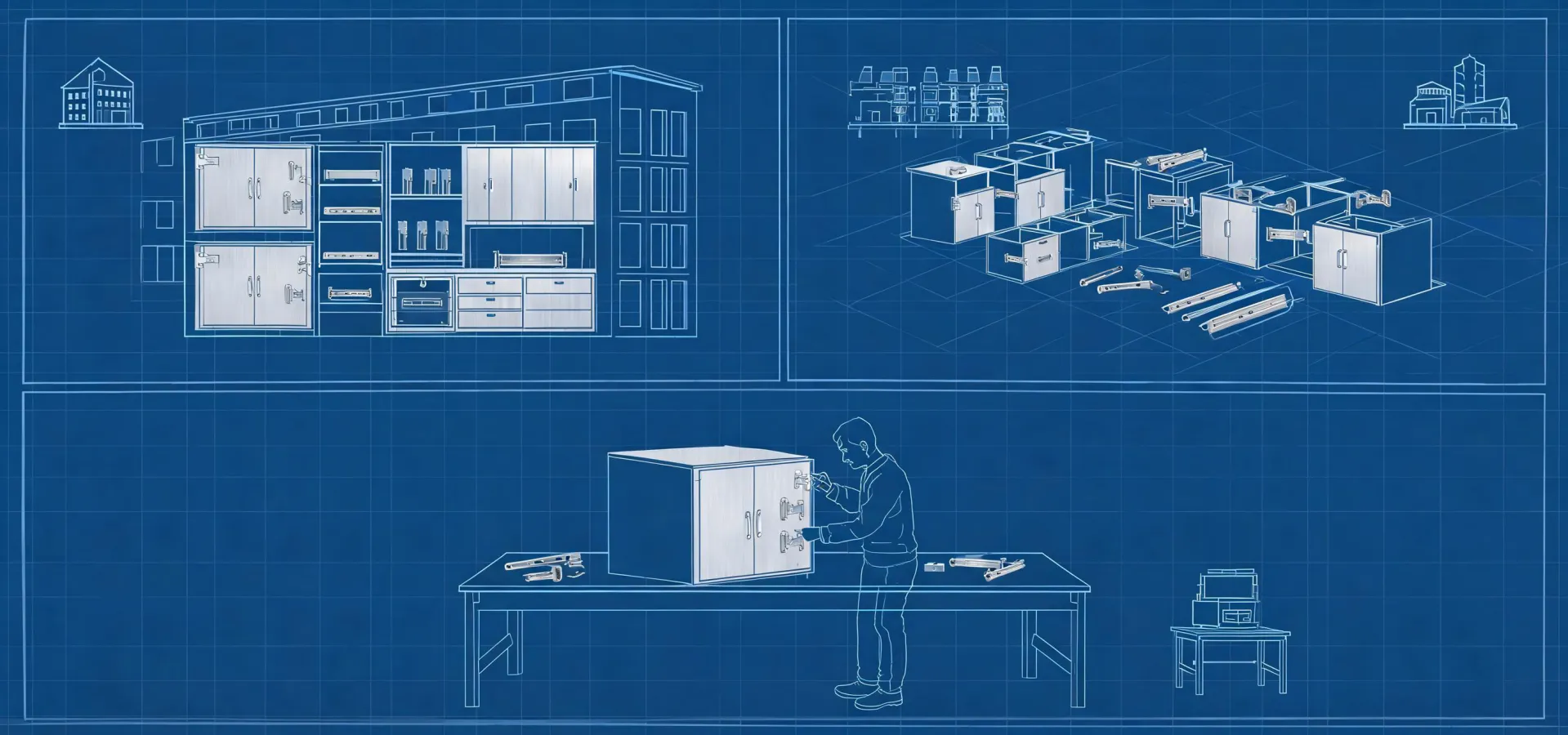 Technical map of cabinet hardware application regions